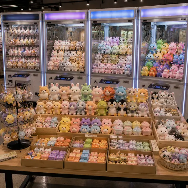 Claw machine prize mix with lightweight plush mini prizes squishies and themed series