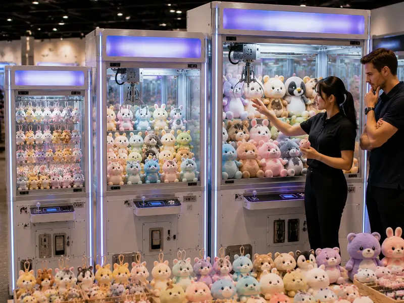 Claw machine prize fit comparison across different machine sizes